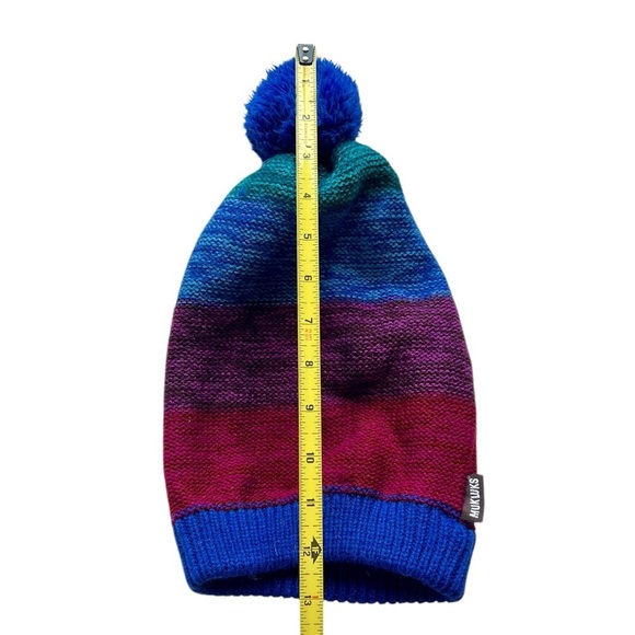 MukLuks Colorful Cozy Stripe Pom Pom Winter Beanie - Picture 4 of 6